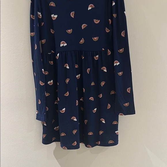 Hanna Andersson Navy Blue Kids Dress with Rainbow Print - Picture 3 of 4